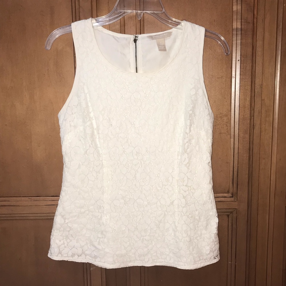 Banana Republic white sleeveless blouse